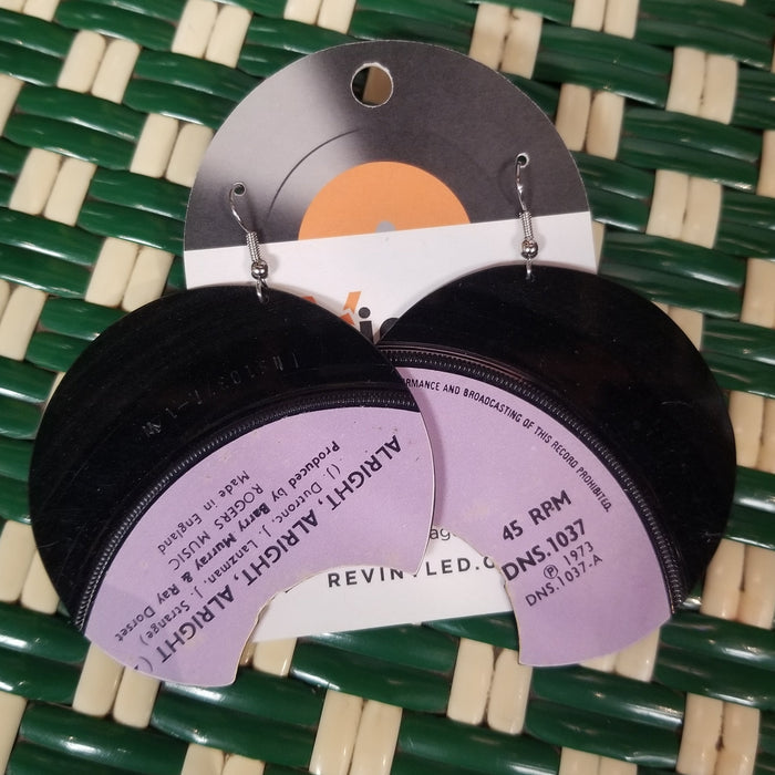 002 Mungo Jerry Alright, Alright, Alright Vinyl Record EARRINGS
