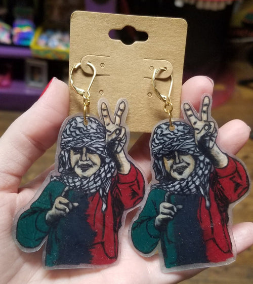 100% DONATION From the River To The Sea Peace Sign EARRINGS by ThEm's