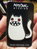 Albino Cat with Teeth ENAMEL PIN