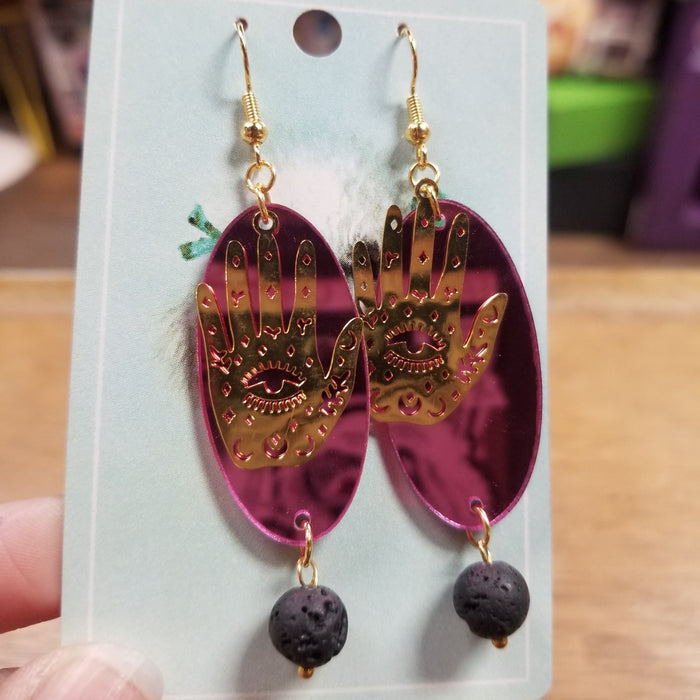 All Seeing Hands & Beads EARRINGS by Skullduggery Studio