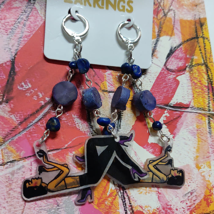 Amethyst & Lapis Lazuli EARRINGS by ThEm's