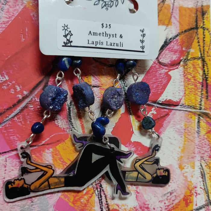 Amethyst & Lapis Lazuli EARRINGS by ThEm's