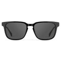 Black / Grey || Front view of Men's Rectangular Prescription Sunglasses with Black Frame and Grey Lens on a white background