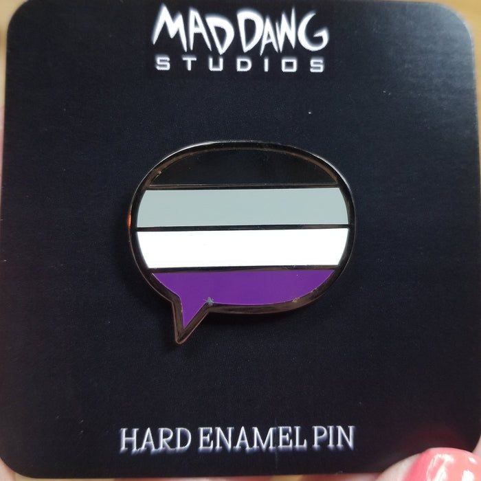 Asexual Pride Flag Speech Bubble ENAMEL PIN