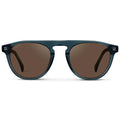 Crystal Steel Blue / Brown Lens || Men's Rounded Aviator-Inspired Sunglasses with Crystal Steel Blue Acetate Frame and Brown Polarized Lens