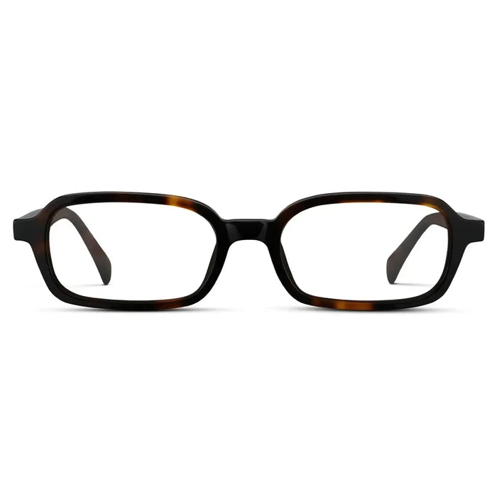 Brown Tortoise || Women's Rectangular Prescription Eyeglasses with Brown Tortoise Frame and Clear Lenses on a white background