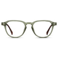 Palm Green || Men's Round Prescription Glasses with Palm Green Frame and Clear Lenses on a white background