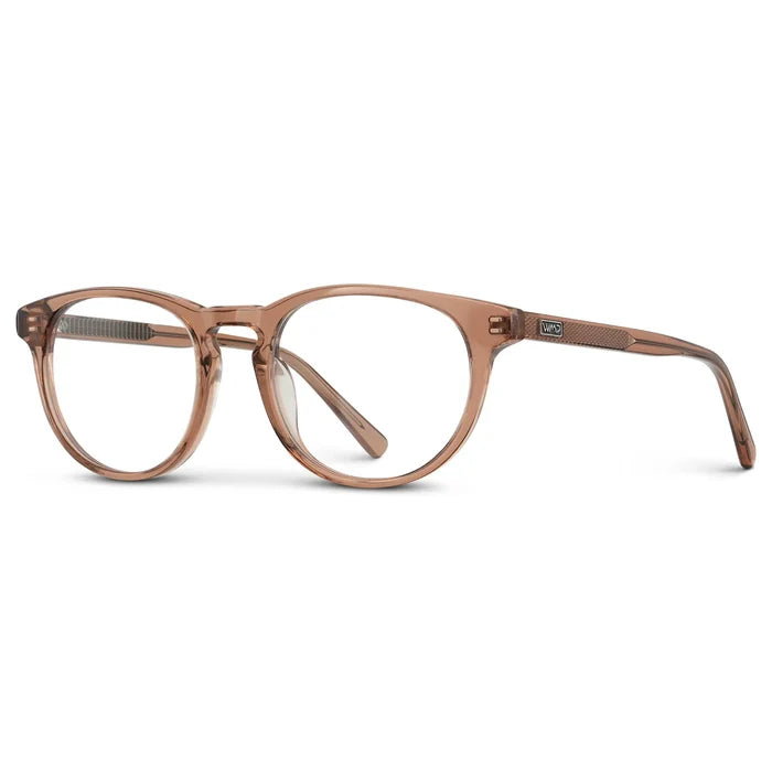Light Brown || Women's Retro-Inspired Oval Blue Light Blocking Glasses with a Light Brown Acetate Frame and Clear Lens