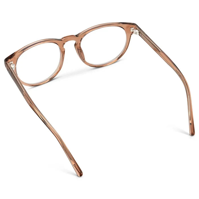 Light Brown || Women's Retro-Inspired Oval Prescription Glasses with a Light Brown Acetate Frame and Clear Lens