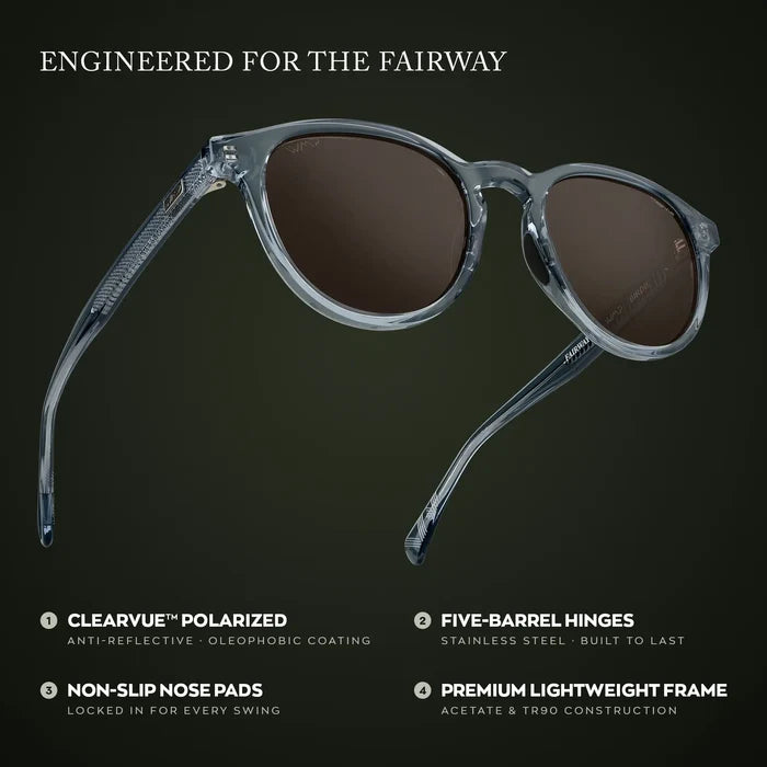 Denim Blue / Brown Lens || Graphic of Round Sports Performance Sunglasses with Polarized Oleophobic Lens