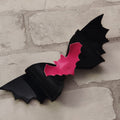 Black Vinyl Bat Wing with Pink Vinyl Bat HAiR BOW / CLiP