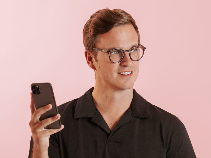 Blue Light Zero Glasses 'Embankment' Grey Tortoiseshell