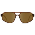 Crystal Brown / Amber || Modern Aviator Prescription Sunglasses with Crystal Brown Acetate Frame and Brown lenses on a white background