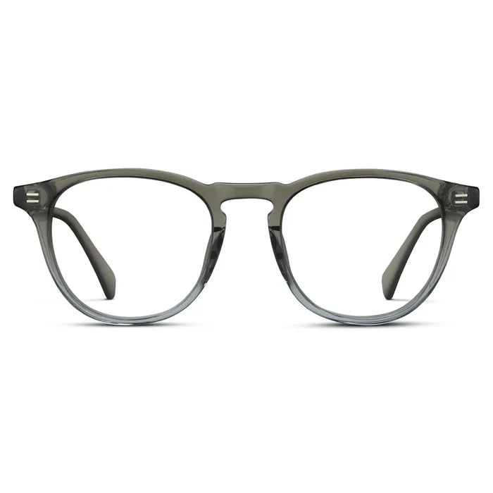 Charcoal Grey || Men's Round Prescription Glasses with Charcoal Grey Frame and Clear Lenses on a white background