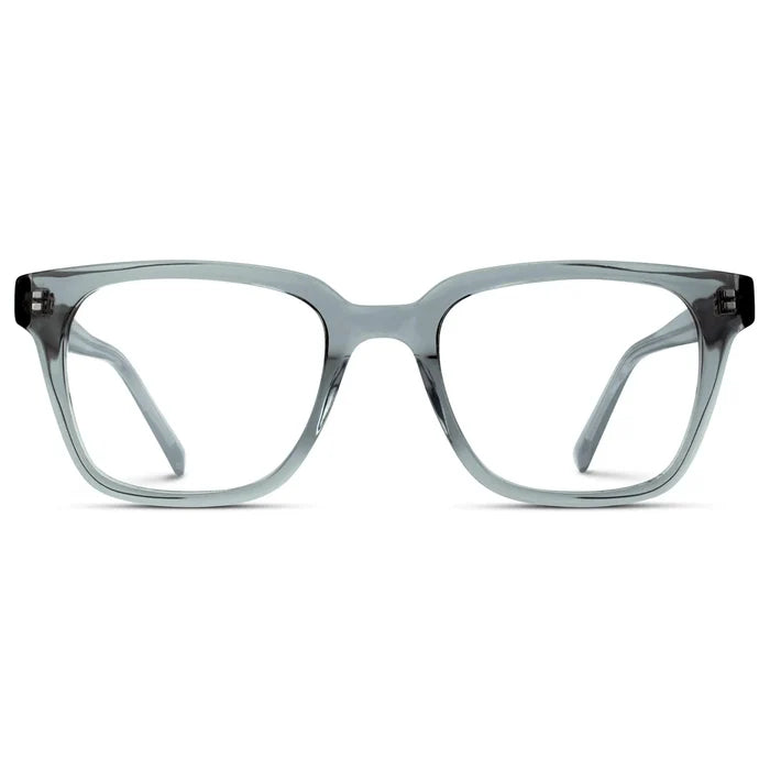 Denim Blue || Blue Square Frame Blue Light Blocking Glasses for Computer Use on a white background