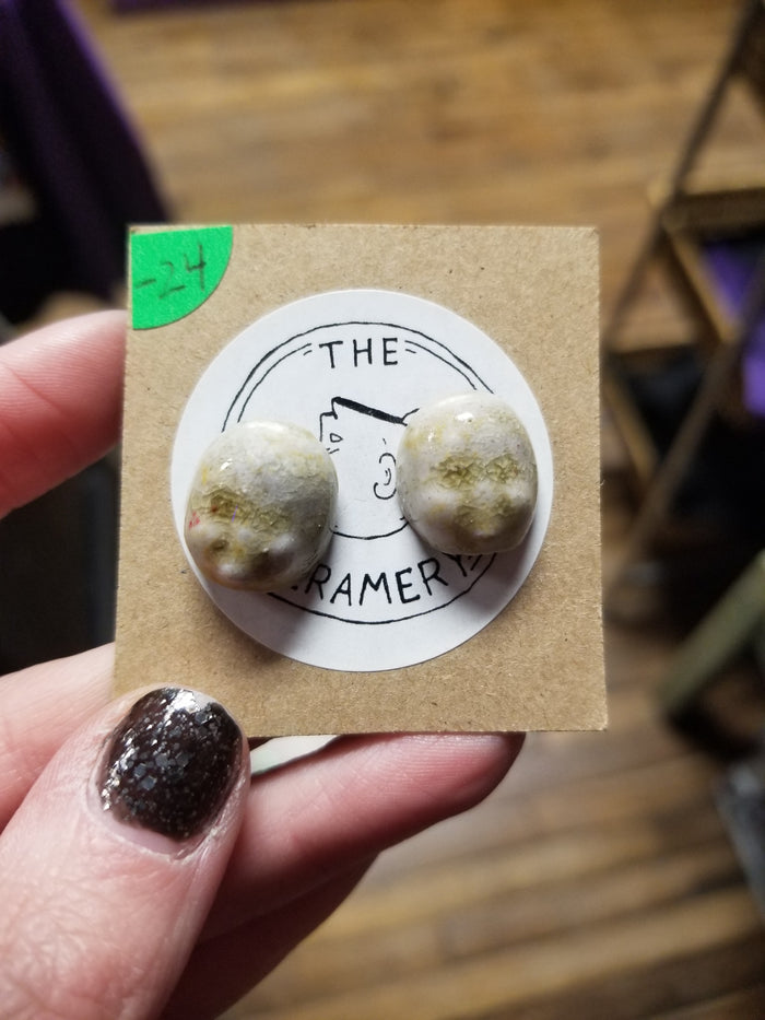 Ceramic Beeb Head EARRiNGS by The Ceramery