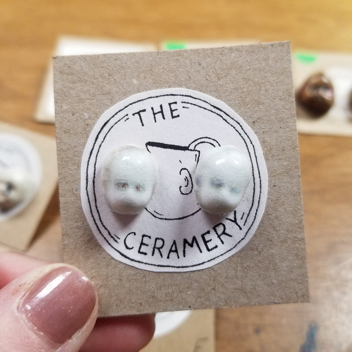 Ceramic Beeb Head EARRiNGS by The Ceramery