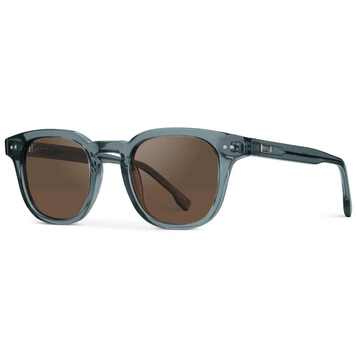 Crystal Stone Blue / Brown Lens || Men's Polarized Lightweight Acetate Blue Frame Sunglasses with Brown Lenses