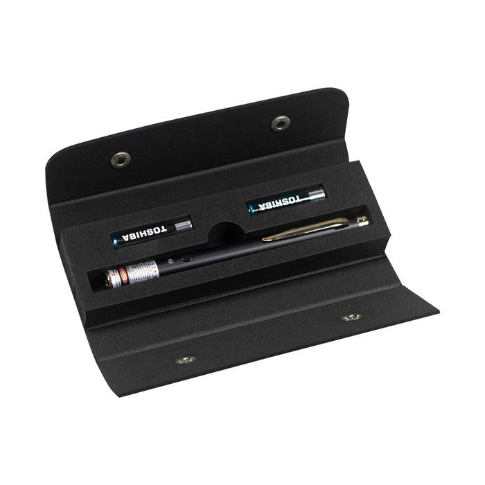 Class 3R purple or violet 5 mW class 3R laser pointer for physics classroom use with carrying case and batteries included
