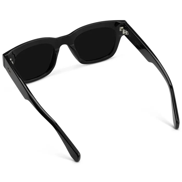 Black / Triple Black Lens || Men's Oversized Rectangular Sunglasses with Black Acetate Frame and Triple Black Polarized Lens