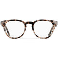 Blush Pink Tortoise || Women's Blush Pink Tortoise Acetate Round Frame with Clear Prescription Lens on a white background