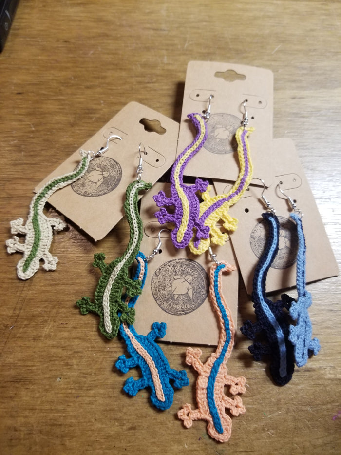 Crochet Lizard EARRiNGS