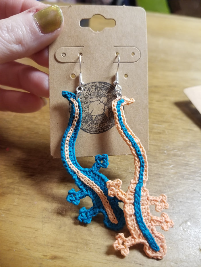 Crochet Lizard EARRiNGS