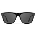 Black / Grey || Front view of Men's Rectangular Prescription Sunglasses with Black Frame and Grey Lens on a white background