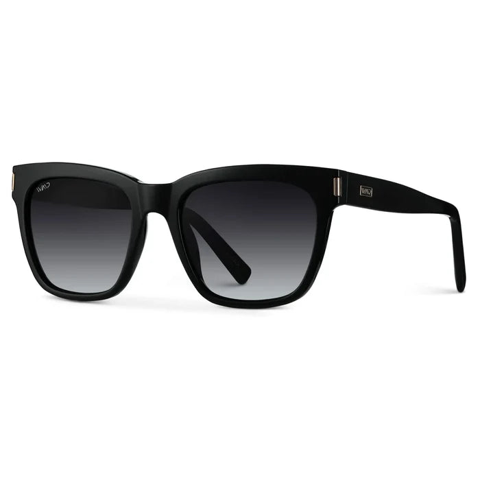 Black / Gradient Black Lens || Black Cateye Frame Sunglasses with Black Polarized Lenses