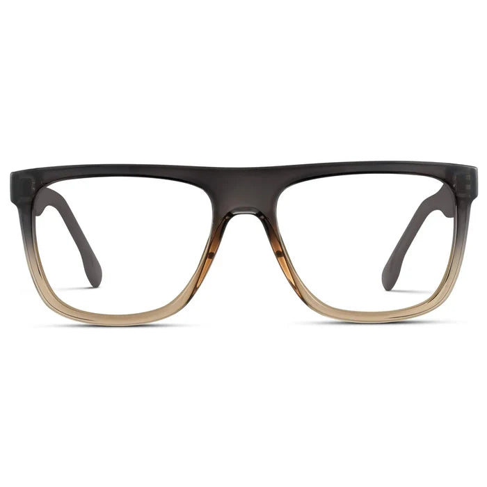 Carbon Champagne || Men's Square Prescription Glasses with Carbon Champagne Frames and Clear Lenses on a white background