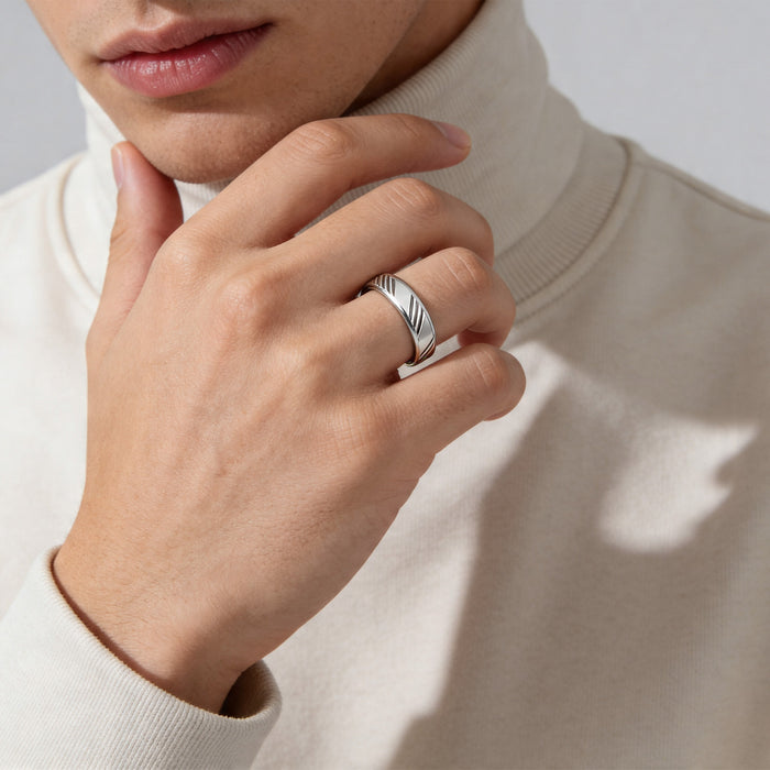 Diagonal Grooved Ring