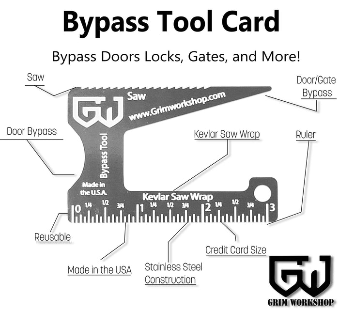 Door lock bypass tools credit card size tools to bypass door lock or gates, and more. These door lock bypass tools are designed to quickly bypass many common door locks.