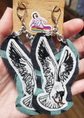 Embroidered Bird EARRINGS by ThEm's