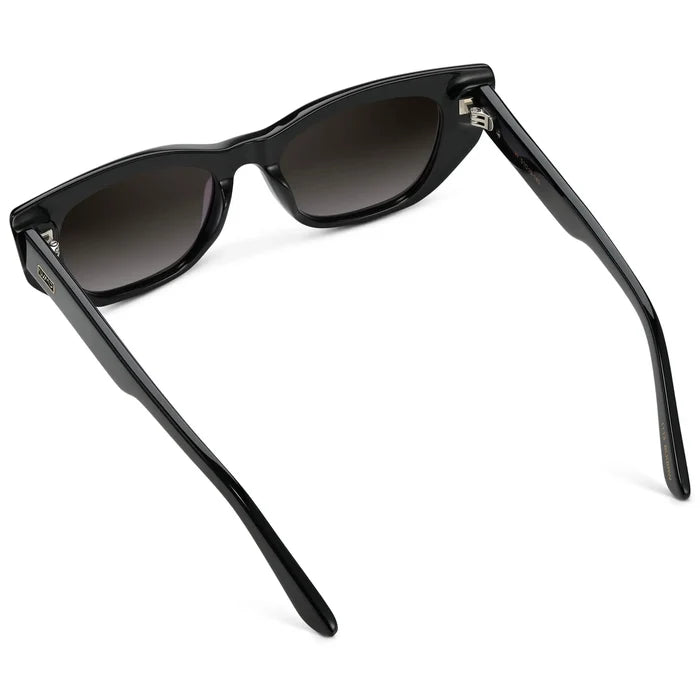 Black / Oak Brown Gradient Lens || Women's Polarized Sunglasses with black acetate frame and oak brown gradient lens