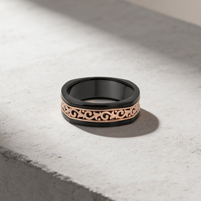 Filigree Onyx Ring