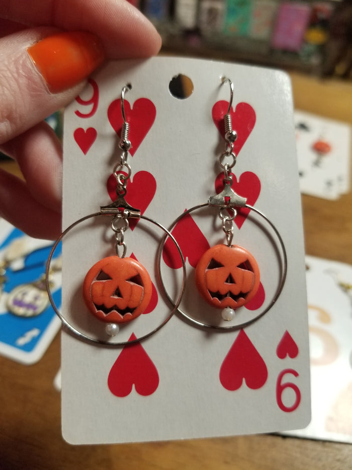 Floating Jack O Lanterns EARRINGS by Skullduggery Studio