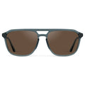 Stone Blue / Brown Lens || Men's Double Bridge Aviator Sunglasses with Stone Blue Frame and Brown Lens on a white background