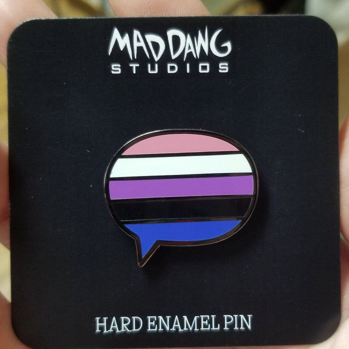 Genderfluid Pride Flag Speech Bubble ENAMEL PIN