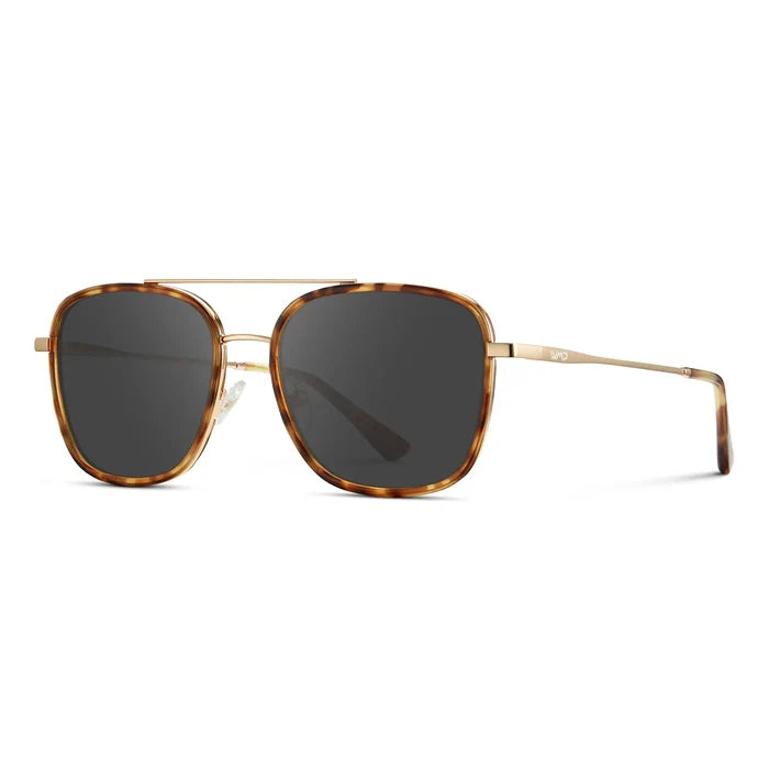 Honeycomb Tortoise / Grey || Women's Oversized Prescription Sunglasses with Honeycomb Tortoise Acetate Frame, Gold Stainless Steel Temples and Grey Prescription Lens
