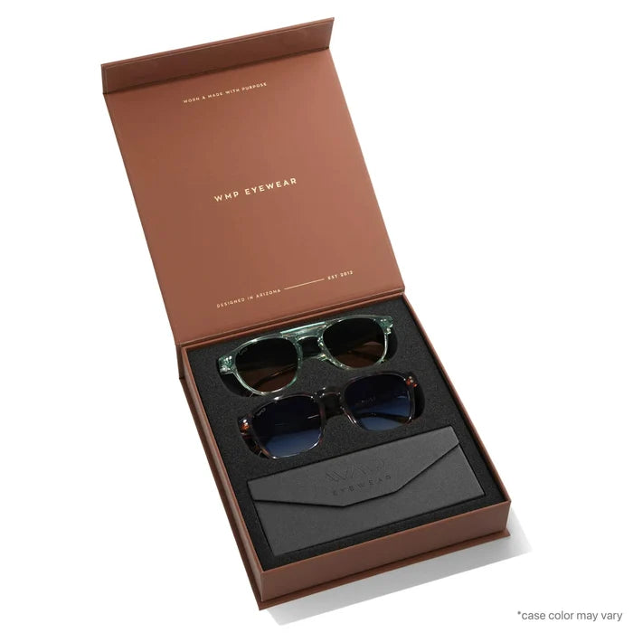 Easton and Francis || Sunglasses Gift Kit for Men featuring Best Selling styles Easton in Emerald Green and Francis in Brown Tortoise.