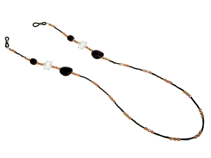 Glasses Chain 'Iridescent Bead' Brown/Black