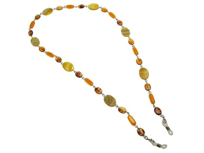 Glasses Chain 'Natural Shell Oval' Amber/Yellow