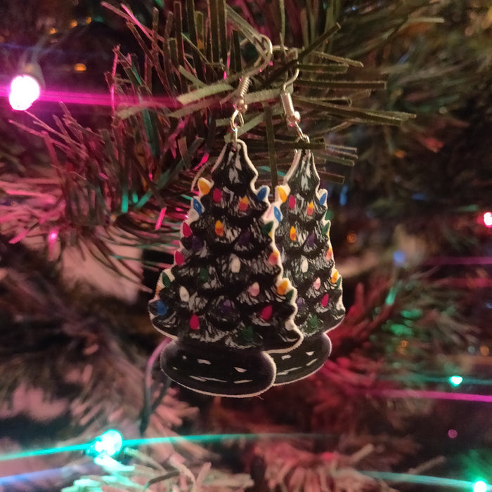 Grandma's Ceramic Christmas Tree EARRINGS