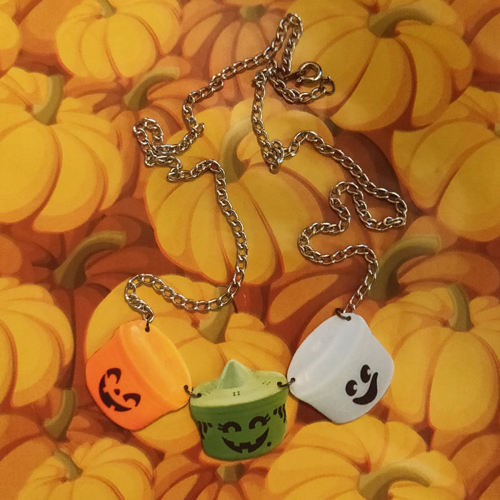 Halloween Boo Pails NECKLACE / EARRINGS