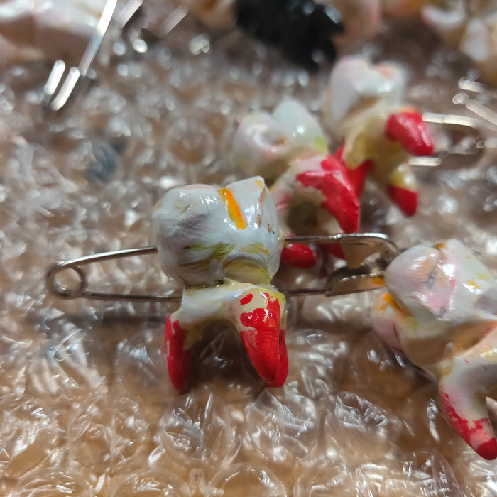 Bloody Tooth Safety Pin