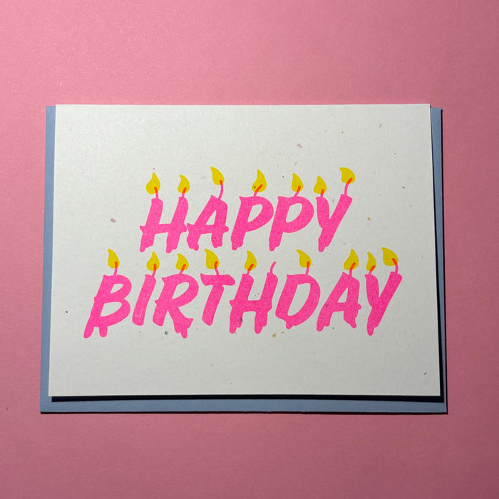 Happy Birthday Candles GREETiNG CARD Riso Print
