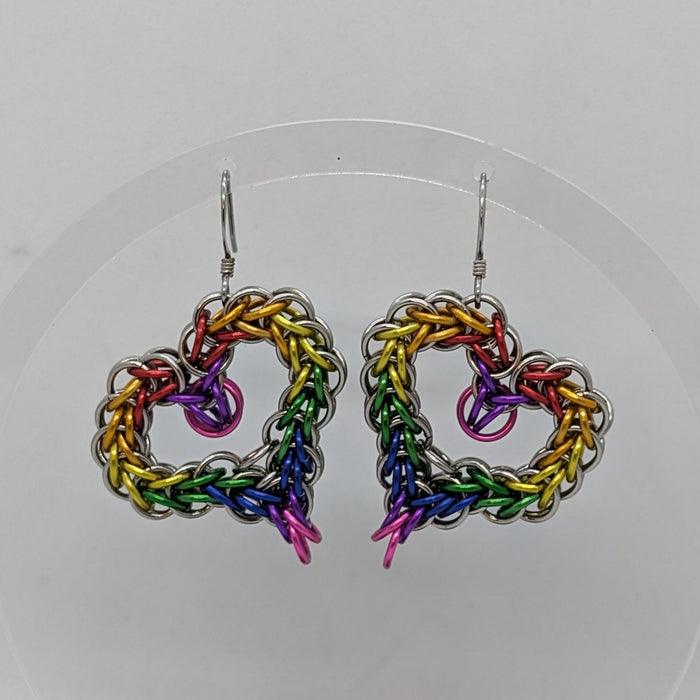 Heart Chainmaille EARRINGS by Sixth House Ego