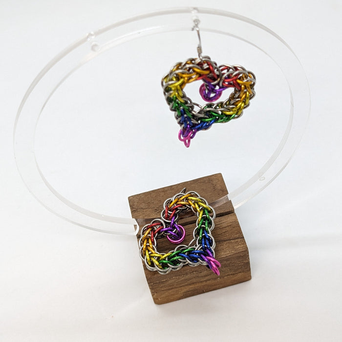 Heart Chainmaille EARRINGS by Sixth House Ego