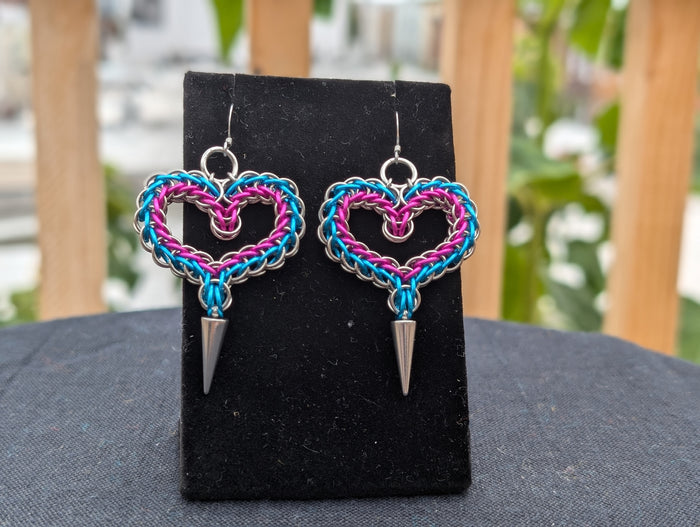 Heart Chainmaille EARRINGS by Sixth House Ego