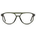 Tortoise Sage || Men's Modern Aviator Prescription Glasses with Tortoise Sage Acetate Frame and Clear Lens on a white background
